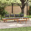 Gartensofa-set 5 pcs Braun und Grau