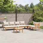 Gartensofa-set 5 pcs Braun und Creme