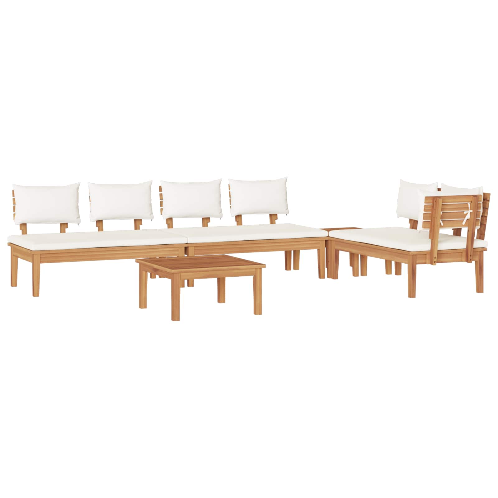 Gartensofa-set 5 pcs Braun und Creme