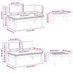 Gartensofa-set 5 pcs Braun und Grau