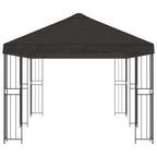 Pavillon mit Seitenwänden 6 x 3 m Anthrazit Polyester und Stahl