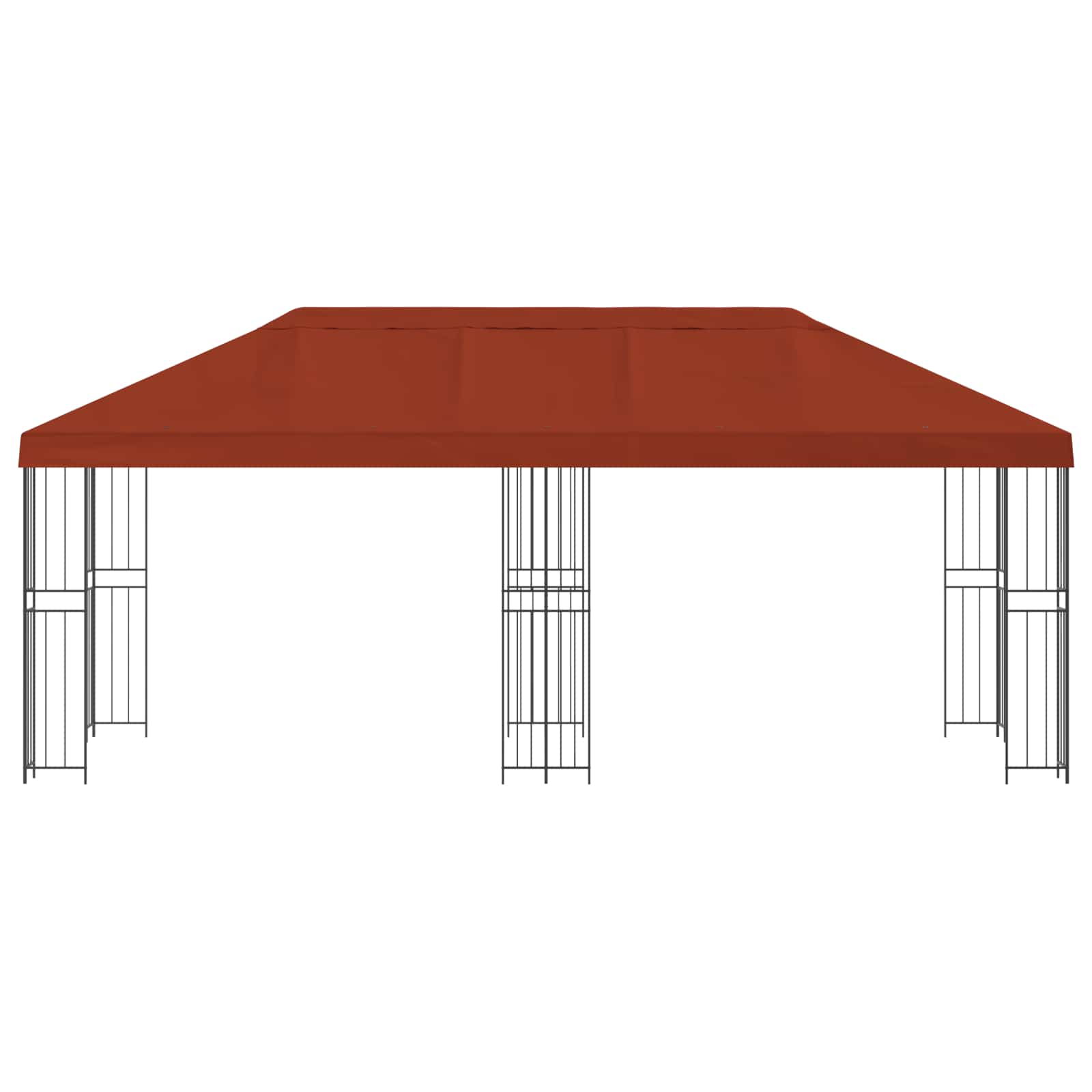 Pavillon mit Seitenwänden 6 x 3 m Terrakotta
