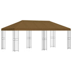 Pavillon mit Seitenwänden 6 x 3 m Taupe Polyester und Stahl 190