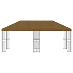 Pavillon mit Seitenwänden 6 x 3 m Taupe Polyester und Stahl 190