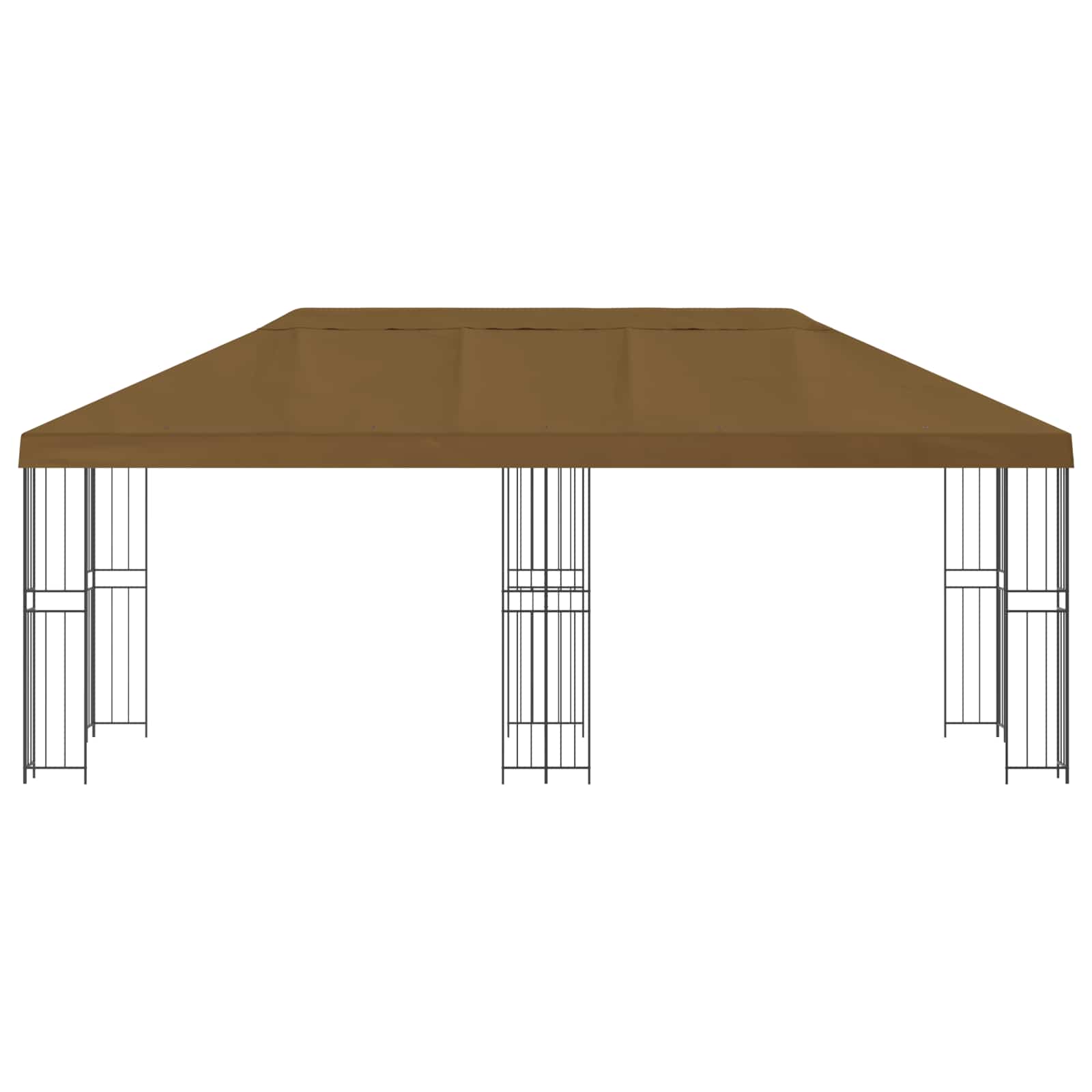 Pavillon mit Seitenwänden 6 x 3 m Taupe Polyester und Stahl 190