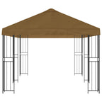 Pavillon mit Seitenwänden 6 x 3 m Taupe Polyester und Stahl 190