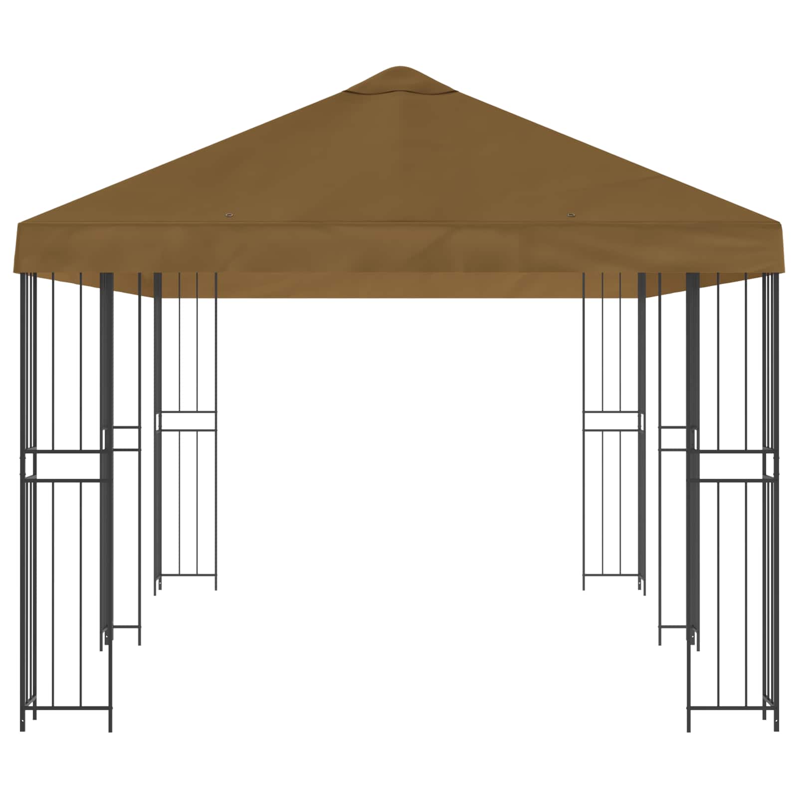Pavillon mit Seitenwänden 6 x 3 m Taupe Polyester und Stahl 190