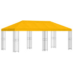 Pavillon mit Seitenwänden 6 x 3 m Gelb Polyester und Stahl 190