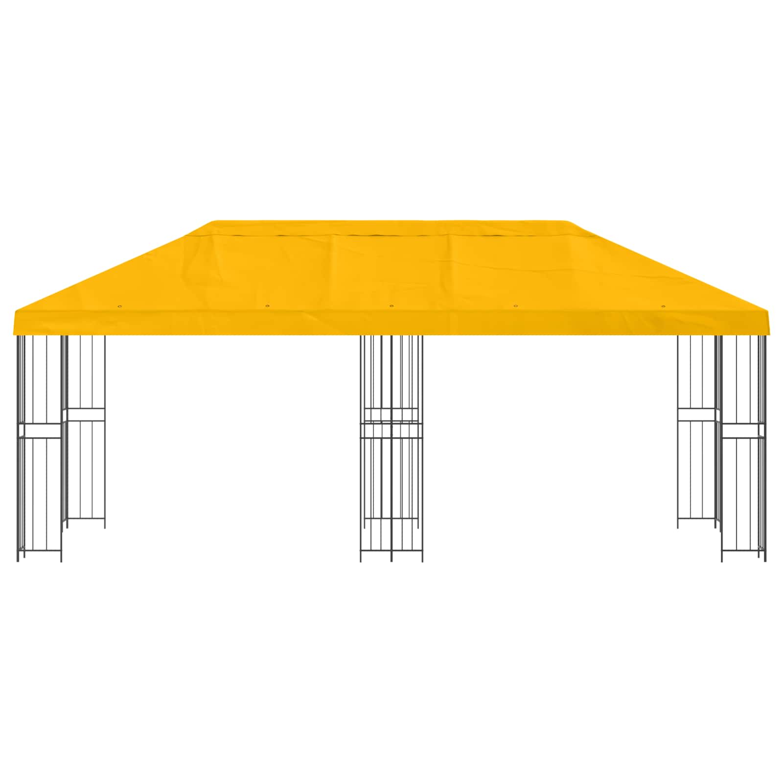 Pavillon mit Seitenwänden 6 x 3 m Gelb Polyester und Stahl 190
