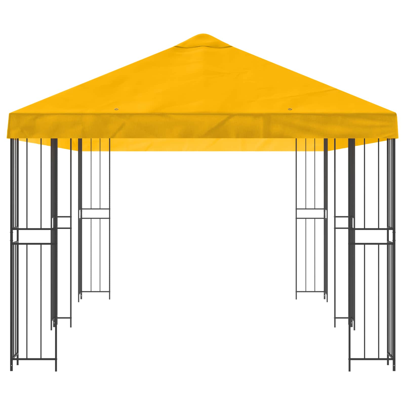 Pavillon mit Seitenwänden 6 x 3 m Gelb Polyester und Stahl 190