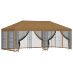 Pavillon mit Seitenwänden 6 x 3 m Beige Polyester und Stahl 190