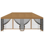 Pavillon mit Seitenwänden 6 x 3 m Beige Polyester und Stahl 190