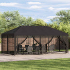 Pavillon mit Seitenwänden 6 x 3 m Anthrazit Polyester und Stahl