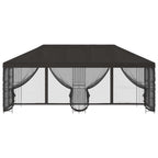 Pavillon mit Seitenwänden 6 x 3 m Anthrazit Polyester und Stahl