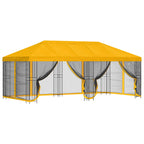 Pavillon mit Seitenwänden 6 x 3 m Gelb Polyester und Stahl 190