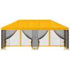 Pavillon mit Seitenwänden 6 x 3 m Gelb Polyester und Stahl 190