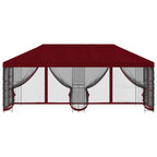 Pavillon mit Seitenwänden 6 x 3 m Bordeauxrot