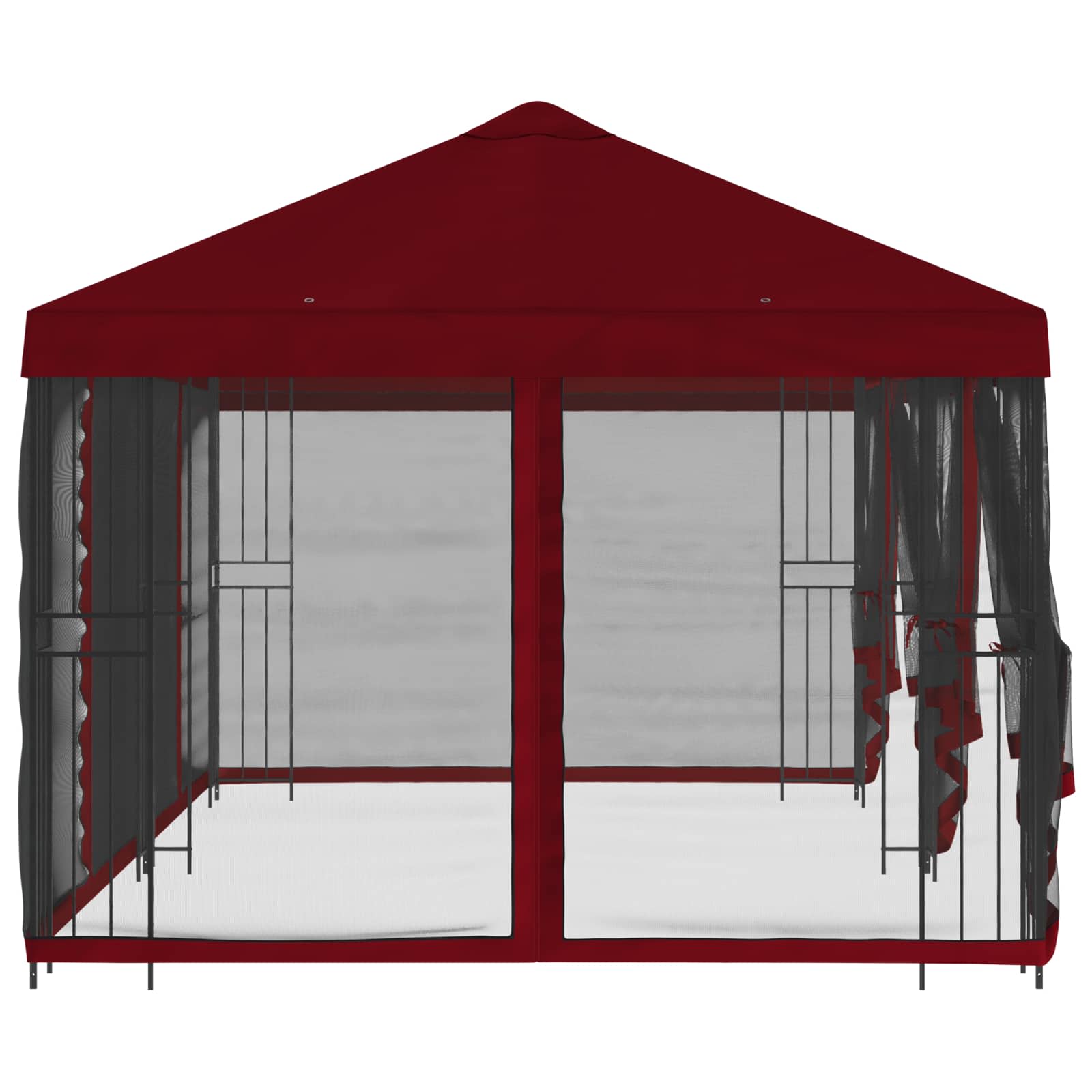Pavillon mit Seitenwänden 6 x 3 m Bordeauxrot