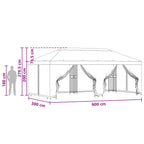 Pavillon mit Seitenwänden 6 x 3 m Bordeauxrot