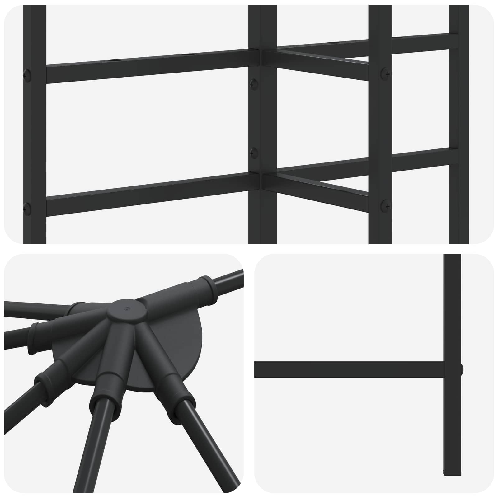 Gazebo Rahmen 6 x 3 m Schwarz Stahl