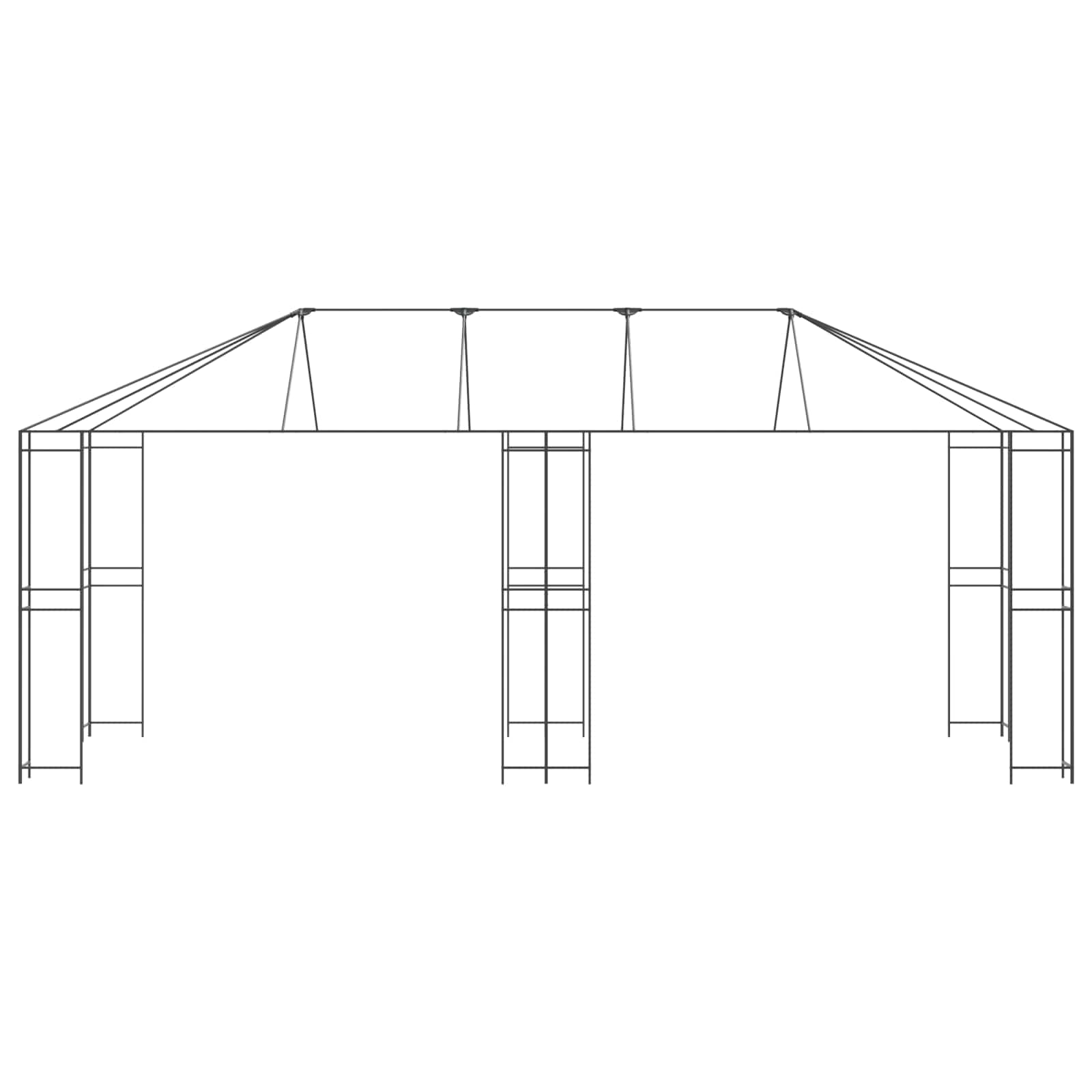 Gazebo Rahmen 6 x 3 m Schwarz Stahl