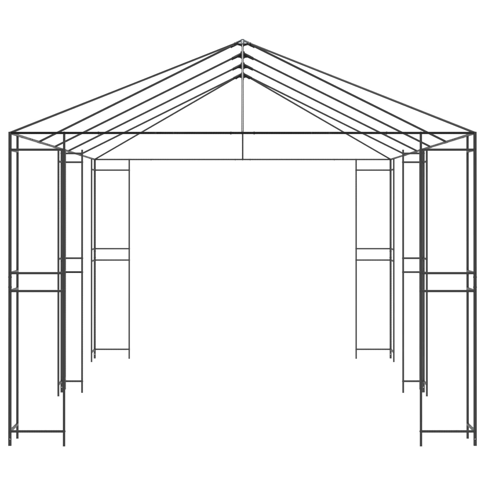 Gazebo Rahmen 6 x 3 m Schwarz Stahl