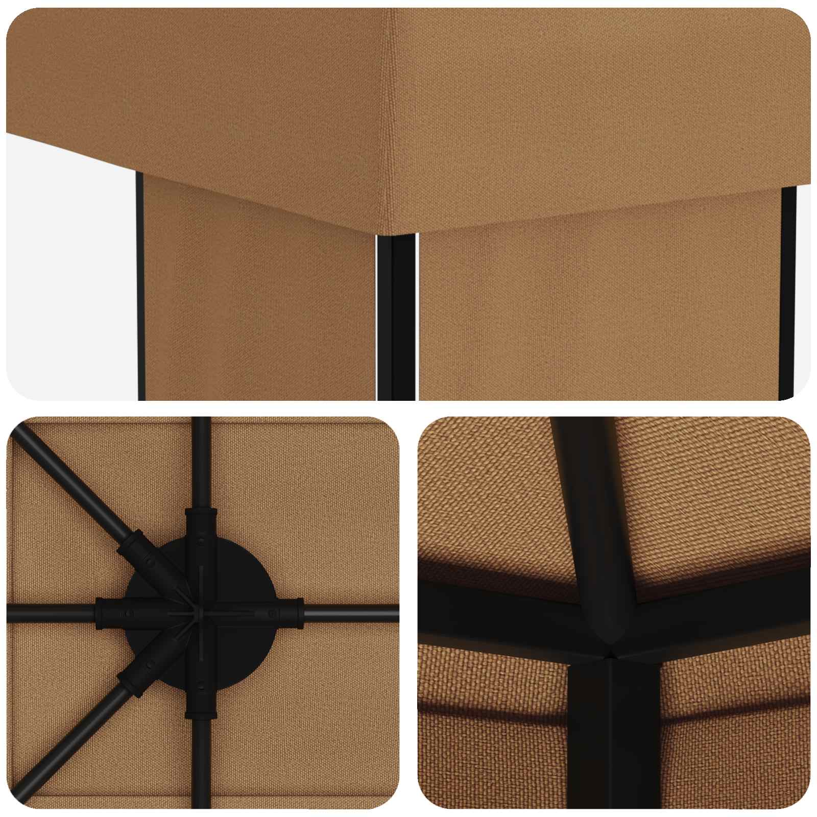 Garten Pavillon 6 x 3 m Beige Polyester und Stahl 190