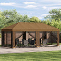 Garten Pavillon 6 x 3 m Beige Polyester und Stahl 190