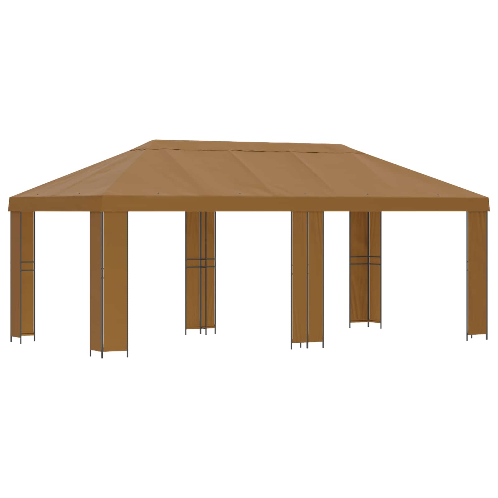 Garten Pavillon 6 x 3 m Beige Polyester und Stahl 190