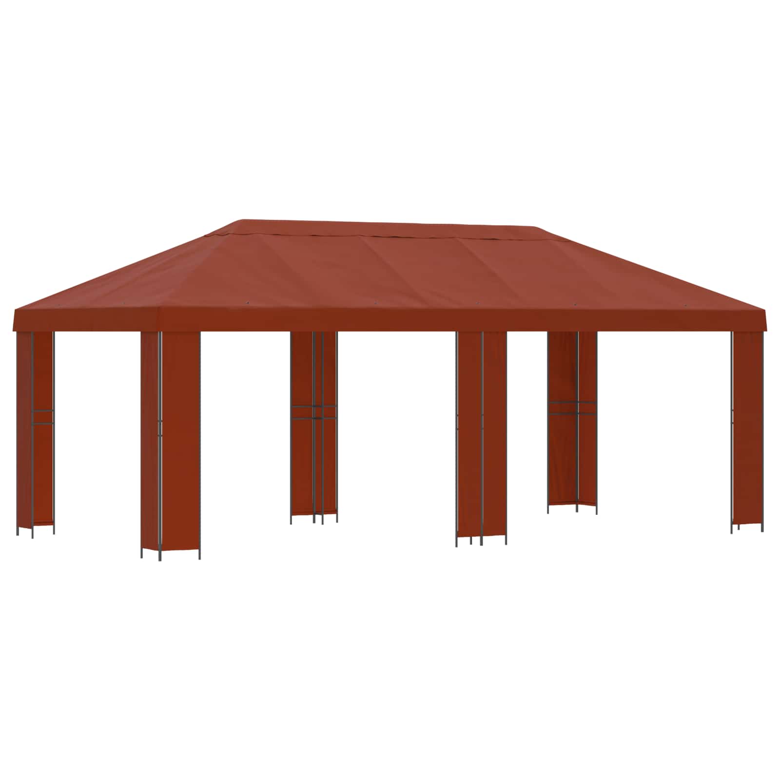 Garten Pavillon 6 x 3 m Terrakotta Polyester und Stahl 190