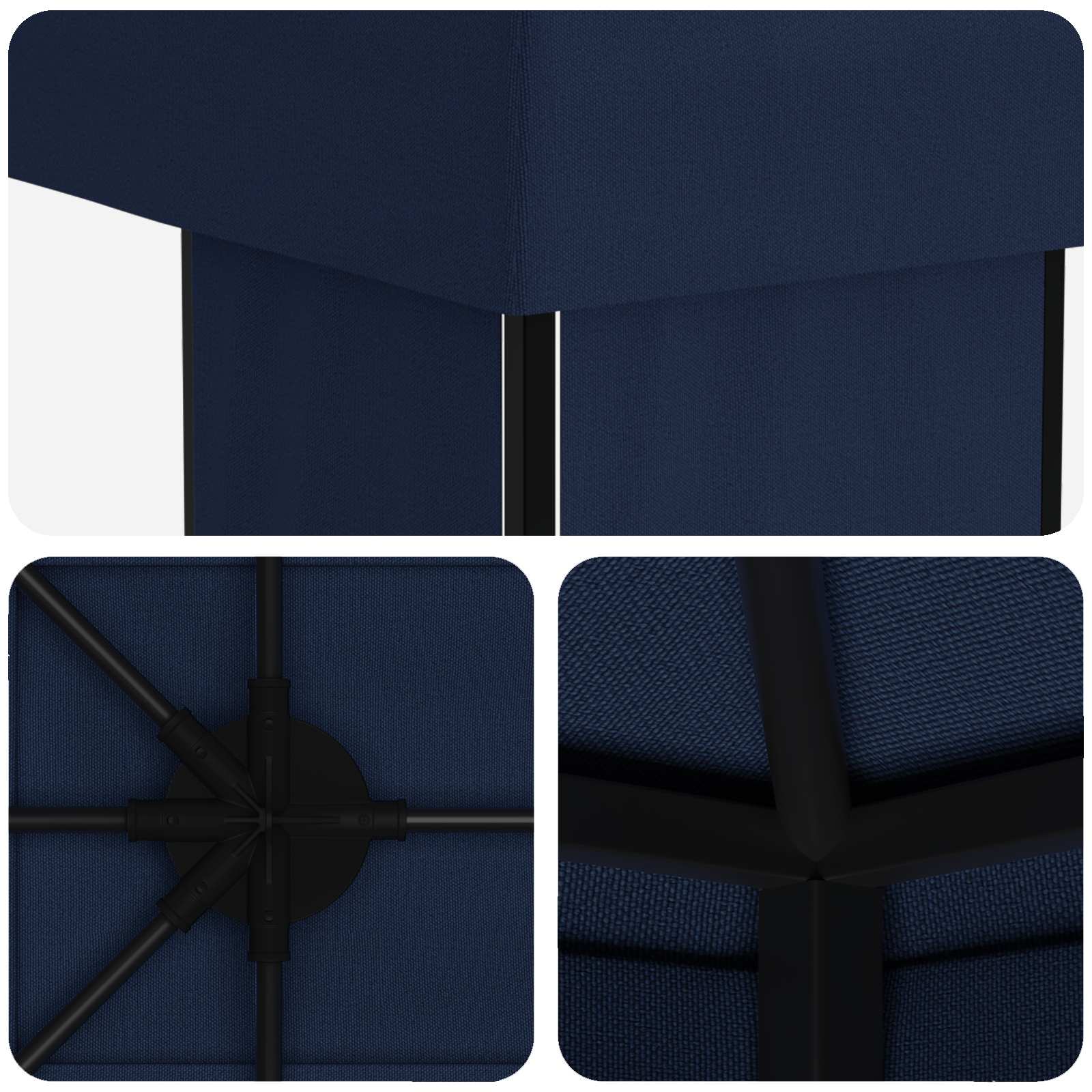 Garten Pavillon 6 x 3 m Blau Polyester und Stahl 190