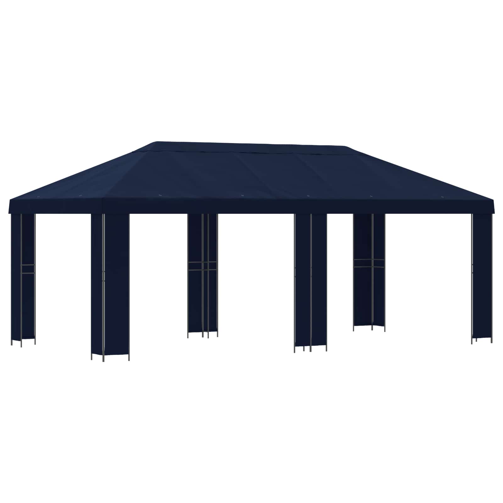 Garten Pavillon 6 x 3 m Blau Polyester und Stahl 190