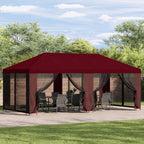 Garten Pavillon 6 x 3 m Bordeauxrot Polyester und Stahl 190