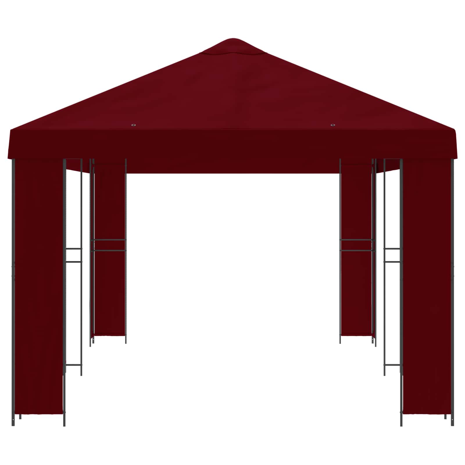 Garten Pavillon 6 x 3 m Bordeauxrot Polyester und Stahl 190