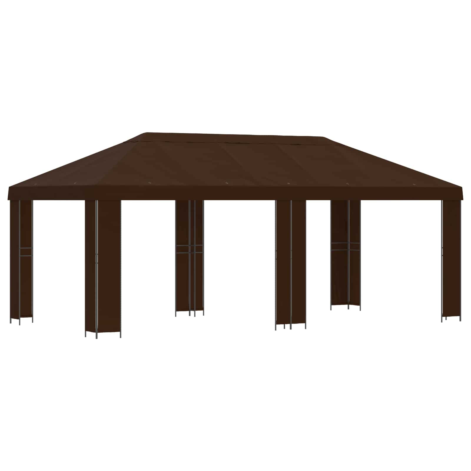 Garten Pavillon 6 x 3 m Braun Polyester und Stahl 190