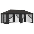 Pavillon mit Seitenwänden 6 x 3 m Anthrazit Polyester und Stahl