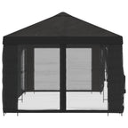 Pavillon mit Seitenwänden 6 x 3 m Anthrazit Polyester und Stahl