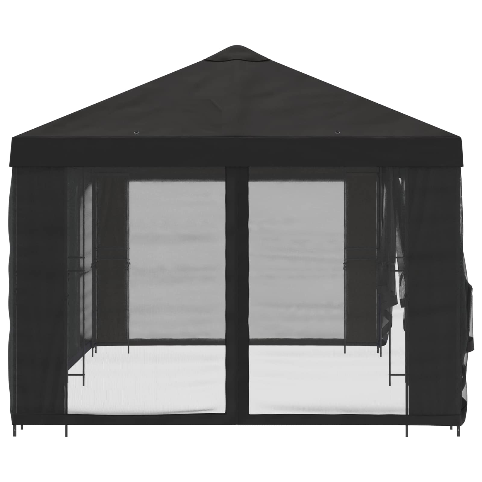 Pavillon mit Seitenwänden 6 x 3 m Anthrazit Polyester und Stahl