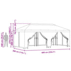 Pavillon mit Seitenwänden 6 x 3 m Terrakotta