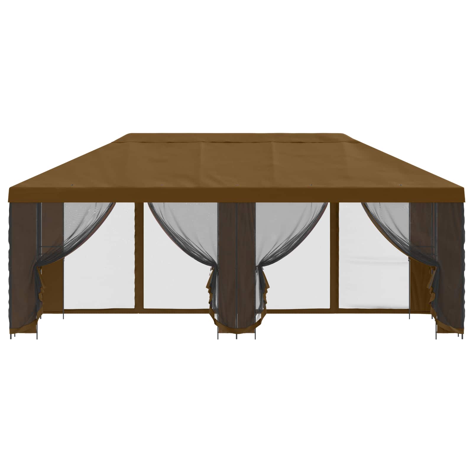Pavillon mit Seitenwänden 6 x 3 m Taupe Polyester und Stahl 190