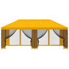 Pavillon mit Seitenwänden 6 x 3 m Gelb Polyester und Stahl 190