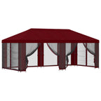 Pavillon mit Seitenwänden 6 x 3 m Bordeauxrot