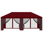 Pavillon mit Seitenwänden 6 x 3 m Bordeauxrot