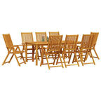 Garten Essgruppe Faltbar 9 pcs Braun Massivholz Akazie