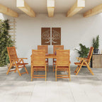 Garten Essgruppe 7 pcs Braun Massivholz Akazie