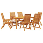 Garten Essgruppe 7 pcs Braun Massivholz Akazie