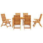 Garten Essgruppe 7 pcs Braun Massivholz Akazie