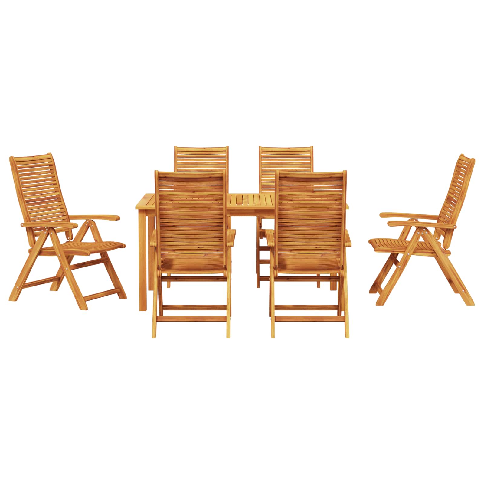 Garten Essgruppe 7 pcs Braun Massivholz Akazie