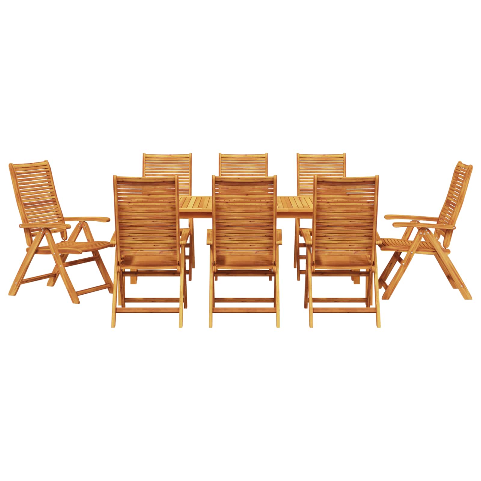 Garten Essgruppe 9 pcs Braun Massivholz Akazie