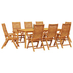 Garten Essgruppe 9 pcs Braun Massivholz Akazie